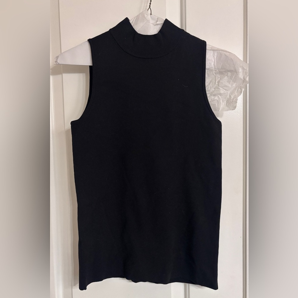 ANN TAYLOR 90’s style Black Moc Turtleneck Women's Top Size XXS